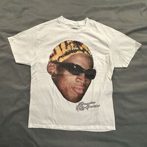 Rodman Apparel Shirt Mens L White Dennis Rodman Graphic Basketball Tee Y2K Style